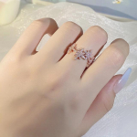 Uue stiiliga loominguline s&otilde;rmus Naiste Bling Bling tsirkoon riisis&otilde;na t&auml;hes&otilde;rmus 925 tempel moepeo pulmaehted kingitus 9 valge