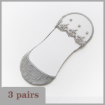 3 paari naiste n&auml;htamatud puuvillased paadiga pitslill Pehme vabaaja No Show Libisemiskindlad paadi sokid Naiste sokid EUR35-39