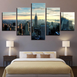 Seinakunst Kodukaunistus 5 t&uuml;kki l&otilde;uendpildid elutuba New York City hoone maastikumaalid HD-tr&uuml;kised plakatid ilma raamita 20x35cm*2 20x45cm*2 20x55cm*1