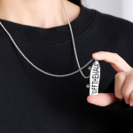 Kirjadega rula ripatsiga kaelakee meestele ehete isikup&auml;ra roostevabast terasest kaelakee 45cm