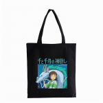 Spirited Away Faceless Print Shopper kott Korduvkasutatav naiste l&otilde;uend kandekotid, tr&uuml;kkimine multifilmi Totoro &ouml;kokott Shopper &otilde;lakotid 24*26cm