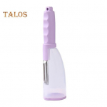 Puuviljal&otilde;ikur, pestav, mugav rippuv disain Kvaliteetne puu-k&ouml;&ouml;givilja-porgandikoorija konteineriga kodutarvetega lilla