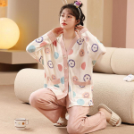 Naiste pidžaama pikkade varrukatega p&uuml;ksid s&uuml;gisene kaheosaline magamisriided Naiste magusad hingavad koduriided &uuml;li&otilde;pilaste &ouml;&ouml;riided 2511 M