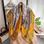 Kvaliteetsed luksuslikud siidist sallid peapael Sallid kaelasall naistele kett siidist sall naiste dekoratiivne sall 110*110cm kollane