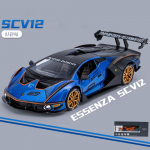 1:24 Scale Lambo SCV12 Diecast mudelauto m&auml;nguasjad, tsingisulamist tagasit&otilde;mmatav m&auml;nguauto heli ja valgusega lastele kingituste kollektsiooni koopia 1/24-22x9.3x5cm sinine
