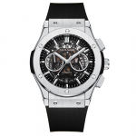 PAULAREIS kummist rihmaga multifunktsionaalne jooksusekundite kronograaf roosakuldne kvarts meeste k&auml;ekell