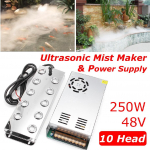 250 W 10 peaga ultraheli uduvalmistaja t&ouml;&ouml;stuslik uduniisutaja + toiteallikas