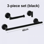 H&otilde;bedane must r&uuml;&uuml; konks k&auml;ter&auml;tikuivatid baaririiuli riiul siidipaberi hoidik roostevabast terasest vannitoa riistvara komplekt puur Tarvikud 3-piece set B