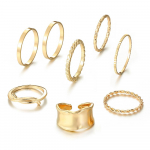 Kullav&auml;rvi metallist s&otilde;rmuste komplekt naiste t&uuml;drukutele Lihtsad &uuml;mmargused punk-s&otilde;rmused Sweet Trend Moeehted kuld