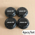4 tk/partii RAYS v&otilde;idus&otilde;iduembleem 64 mm 68 mm auto ratta keskosa rummu korgid m&auml;rgi tarvikud auto ratta rummu katte muutmiseks 64MM must