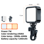 Fonken 7W LED-laetav selfie t&auml;itevalgusti stabiilse klambriga konverentsitelefoni s&uuml;learvuti s&uuml;learvuti mini-LED-videolamp must