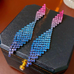 Pinkdudu Fashion Flash 3 V&auml;rviline Rhinestone Square Drop K&otilde;rvar&otilde;ngad Personality Gradient V&auml;rv Geomeetriline K&otilde;rvar&otilde;ngas Naistele PD1555 sinine