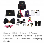 Mustkunstnik Lyney Cosplay Kost&uuml;&uuml;mid M&auml;ng Meeste ja Naiste vormiriietus Toetage Halloweeni karnevalikost&uuml;&uuml;mi L-(Full set+wig)