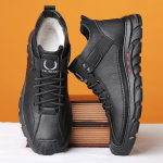 Talvised karusnahast voodriga lumesaapad meestele Paks, soe, veekindel fliis, sees k&otilde;rge &uuml;laosaga nahast kingad meestele &otilde;ues paeltega pahkluu saapad 38