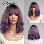 Lilla parukas Lolita naiste lokkis naiste l&uuml;hikesed parukad Halloweeni Cosplay parukas meigit&ouml;&ouml;riistad Kvaliteetsed s&uuml;nteetilised juuksed