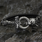1 tk Viking Wolf Head Thor Hammer k&auml;ev&otilde;ru, Viking meeste ehted, Viking Wolfi pea k&auml;ev&otilde;ru, Viking ehte kingitus h&otilde;be