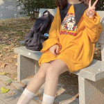 Jaapani Kawaii Anime Pusad Naised Armsad Pehmed T&uuml;drukud Armsad Multifilmiprintiga kapuutsid Pika varrukaga Topid S&uuml;gis M