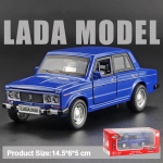 1/32 Scale LADA 2106 Diecast automudeli m&auml;nguasi, tagasit&otilde;mmatav m&auml;nguasi koos heli ja valgusega lastele V&auml;ikelastele poistele T&uuml;drukutele Kingikogu 1/32-14.5x5x5cm