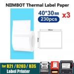 3Rolls Niimbot B21 B3S B1 Valge etiketi kleebis 30x20mmx320tk termosildi paber veekindel kriimustuskindel ehe hinnasilt 40x30mm 230pcs