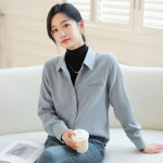 S&uuml;gis- ja talvine pikkade varrukatega, allapoole suunatud kraega pluus Vintage Hongkongi stiilis s&auml;rk Naiste topid &Uuml;hev&auml;rvilised riided Blusas 29912 S aprikoosi