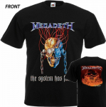 T-s&auml;rk Metal Band MegadethDtg Prinditud T-s&auml;rk s&uuml;steem on eba&otilde;nnestunud S