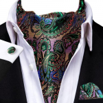 100 v&auml;rvi meeste siid Ascot Cravat vintage lips Paisley sall Hanky ​​mansetin&ouml;&ouml;pide komplekt AS-1056