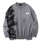 Oversize Pullovers Ripped Kampsun Meestele S&uuml;gisene Harajuku Stiilis Y2K Paar Kootud Kampsun Vintage Kootud Punk Gooti riided M hall v&auml;rv