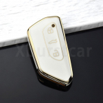 Pehme TPU auto kaugjuhtimispuldi v&otilde;tme&uuml;mbrise kaane korpuse puldikaitse VW Volkswagen Golf 8 2020 Skoda Octavia A8 2021 SEAT Leon MK4 tarvikud valge