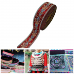 Etnilise žakaarpaelaga DIY Decor, 5M Dekoratsioon K&auml;sit&ouml;&ouml; &Otilde;mbluskaunistused kottide lauale Width 3cm