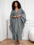 EDOLYNSA stiilne hall Naiste avar kodur&otilde;ivaste hommikumantel kaftan kaftan Moo Moo kleit mitmek&uuml;lgne supelkost&uuml;&uuml;m cover up hele jope Q1306 One Size hall