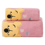 2 tk/komplekt laste korallifliisist r&auml;tik Cartoon Bear paksendatud pehme vett imav kiiresti kuivav ristk&uuml;likukujuline n&auml;gu du&scaron;&scaron; vannir&auml;tiku pesulapi komplekt roosa
