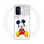 Coque pour Oppo A74 5G Mickey Mouse Fleurs C&oelig;urs