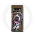 &Uuml;mbris Samsung Galaxy S10 Edge Pitbull Dog jaoks valge hall