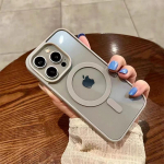 Luksuslik Magsafe'i l&auml;bipaistev &uuml;mbris iPhone'ile 16 15 14 13 12 11 Pro X XS XR Max Mini 7 8 Plus SE 2022 Magnetiline juhtmevaba laadimiskate iPhone 15 hall