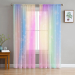 Rainbow Pink Morning Glow Window Hooldus T&uuml;ll Kaasaegsed l&auml;bipaistvad kardinad k&ouml;&ouml;ki Elutuba Magamistoa Kardinad Kaunistus W135 x H114cm white