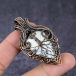 Natural Dendrite Opal Handmade Copper Wire Wrap Tree Of Life Pendant 2.36 u0d24