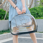 Clear Bubble Pet Carrier for Small to Medium Dogs - Stylish Travel Companion Pink S