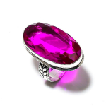 Natural Pink Amethyst Gemstone Handmade 925 Sterling Silver Ring Size 9 i6t27