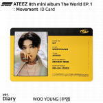 ATEEZ 8. minialbum The World EP.1 : Liikumine Ametlik ID-kaart Fotokaart KPOP Wooyoung - D (ID Card)