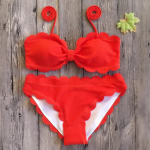 Push Up Bikiinid Ujumistrikoo Kammkarbiga &Auml;&auml;ristusega Ujumisriided Naised Must Kollane Punane Bandeau Ujumiskost&uuml;&uuml;m Naised &Uuml;hev&auml;rviline Bikiini Rannariided M
