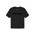 Fear of God Essentials SS22 Veniv Limo Logo Prindiga Sametine &Uuml;mmarguse Kaelusega T-s&auml;rk Unisex Topid Must FOG-SS22-899 M black