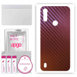 apgo skin sticker film foil vinyl for the BACK compatible with Motorola Moto E6s (2020), scratch-resistant, easy to install - Carbon Chameleon CAKA5