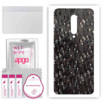 apgo Protective Skin Sticker for the back compatible with OnePlus 7 Pro 5G, Wrap Film, Foil, Vinyl - Pattern Carbon Black Pixel