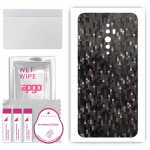 apgo Protective Skin Sticker for the back compatible with Oppo Reno2 Z, Wrap Film, Foil, Vinyl - Pattern Carbon Black Pixel