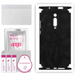 apgo Protective Skin Sticker for the back+sides compatible with Xiaomi Mi 9T, Full Wrap Film, Foil, Vinyl - Pattern Black Camo