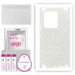 apgo Protective Skin Sticker for the back+sides compatible with Vivo V25 5G, Full Wrap Film, Foil, Vinyl - Pattern White Fabric