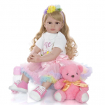 Uus disain KEIUMI Elegant Reborn Baby Girl Nukud 24'' 60 cm Printsess Pehme Vin&uuml;&uuml;l Baby Reborn Pika kullaga lokkis j&otilde;ulukingid 60 cm