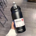 1300 ml veepudel suure mahutavusega &otilde;lgedest roostevabast terasest termospudeliga k&uuml;lma ja kuuma vee pudeliga sport termostops 1300ml must