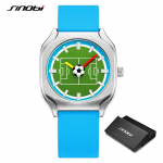 SINOBI Uus loominguline jalgpallidisain meeste kvartskellad mood kvartsk&auml;ekellad silikoonrihmaga meestele kingitused veekindel kell sinine