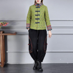 Talvine uus puuvillane polsterdatud retro lillemustriga jope ja mantel, soojad paksud rahvastiilis parkad XL